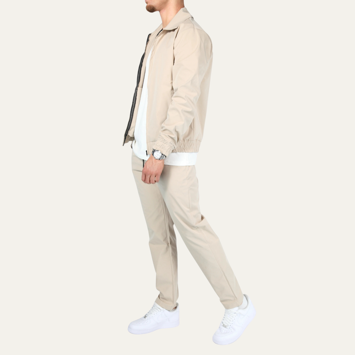 The Valencia Men’s Apricot Co Ord Set – Lightweight Cotton Jacket & Trousers