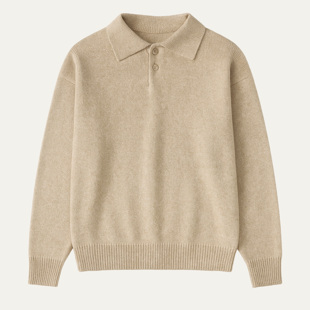 The Four Seasons Elegant Men’s Wool Buttoned Polo Knit Jumper