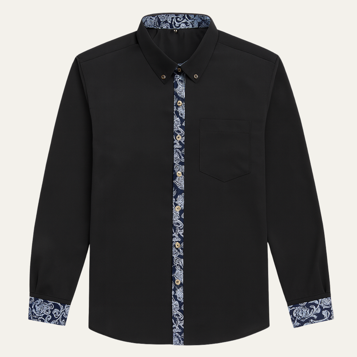 The Bellagio Men’s Business Slim Fit Shirt with Patterned Collar