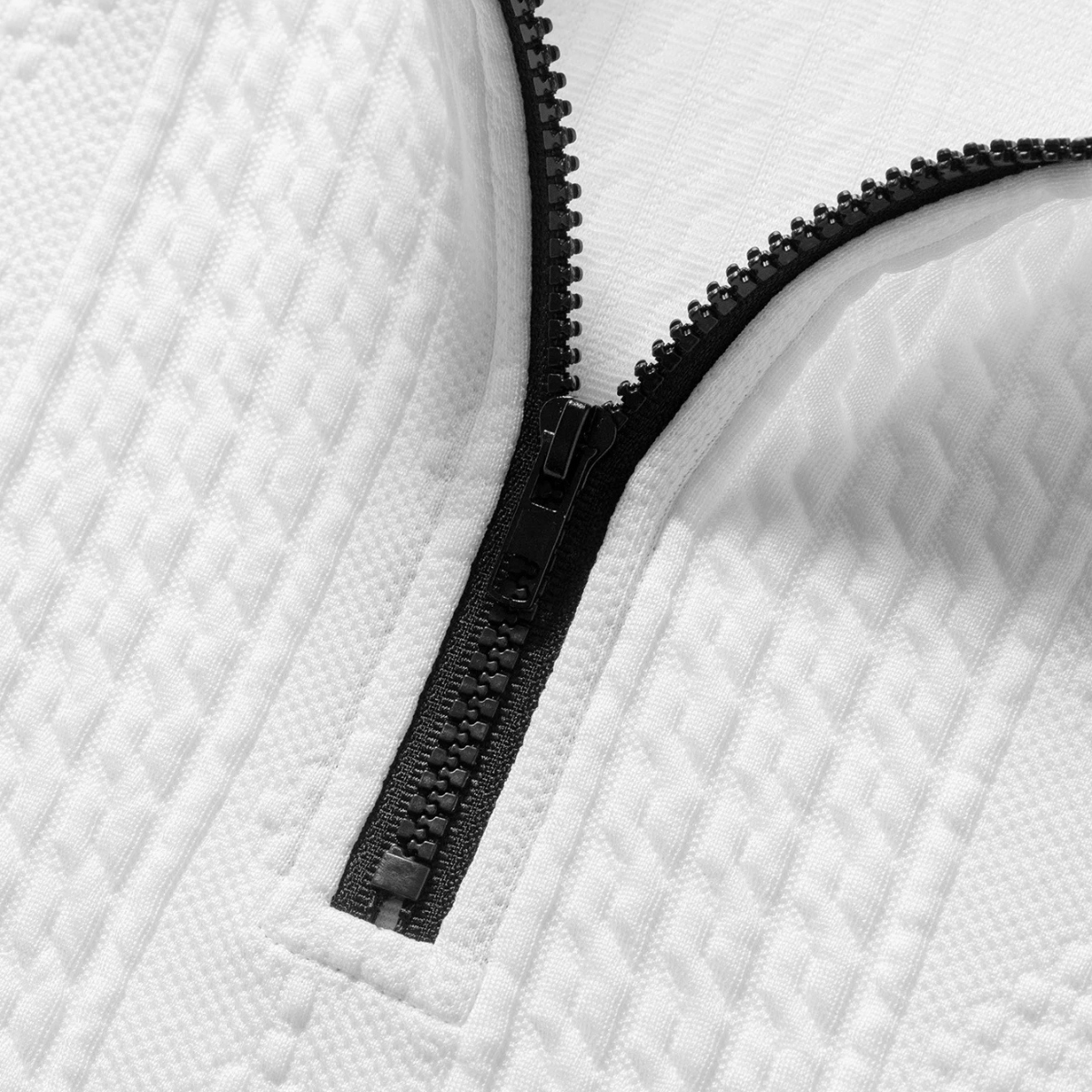 The Leighton Men’s White Quarter Zip Knit Jumper