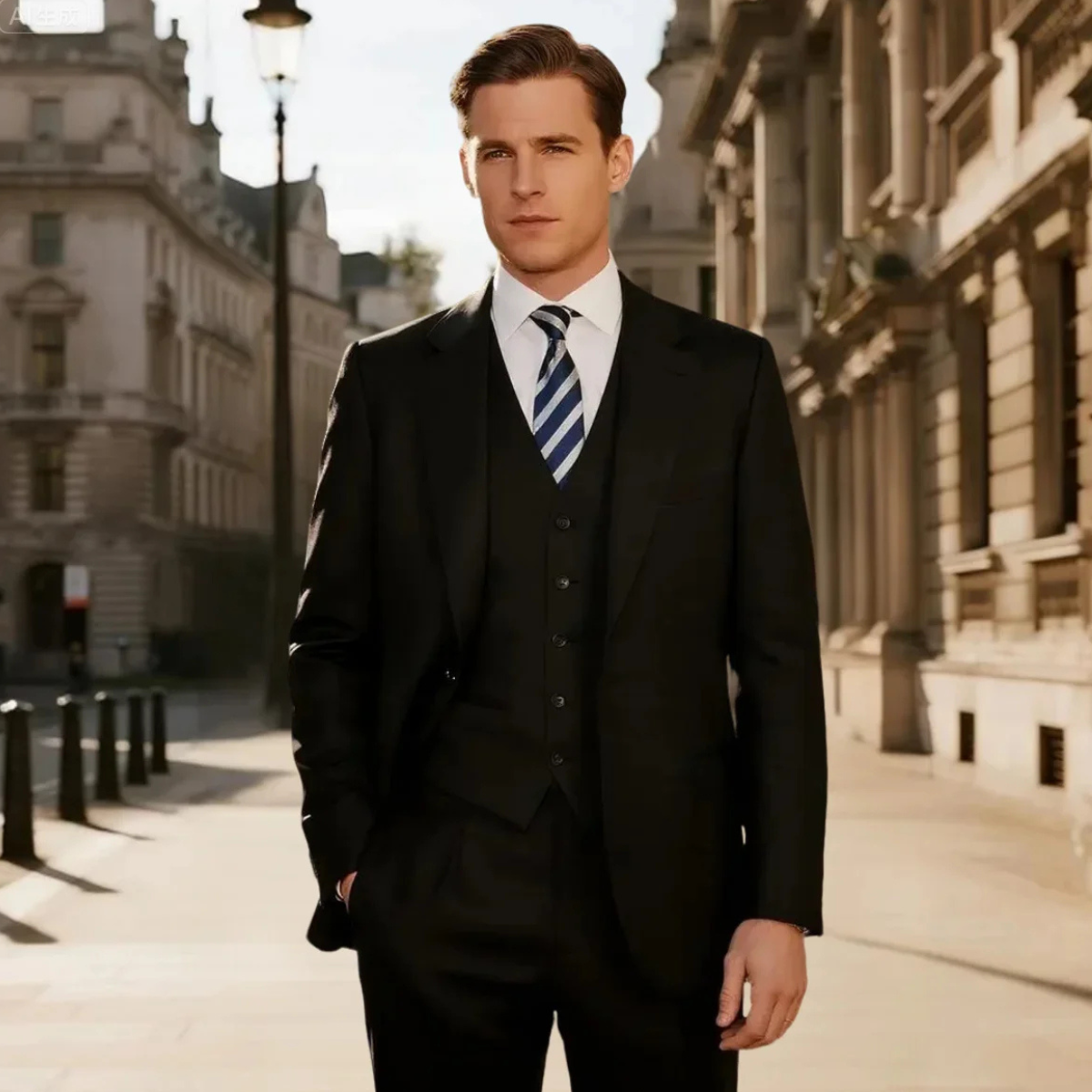 The Savelletri Men’s Elegant Wedding & Business 3 Piece Suit