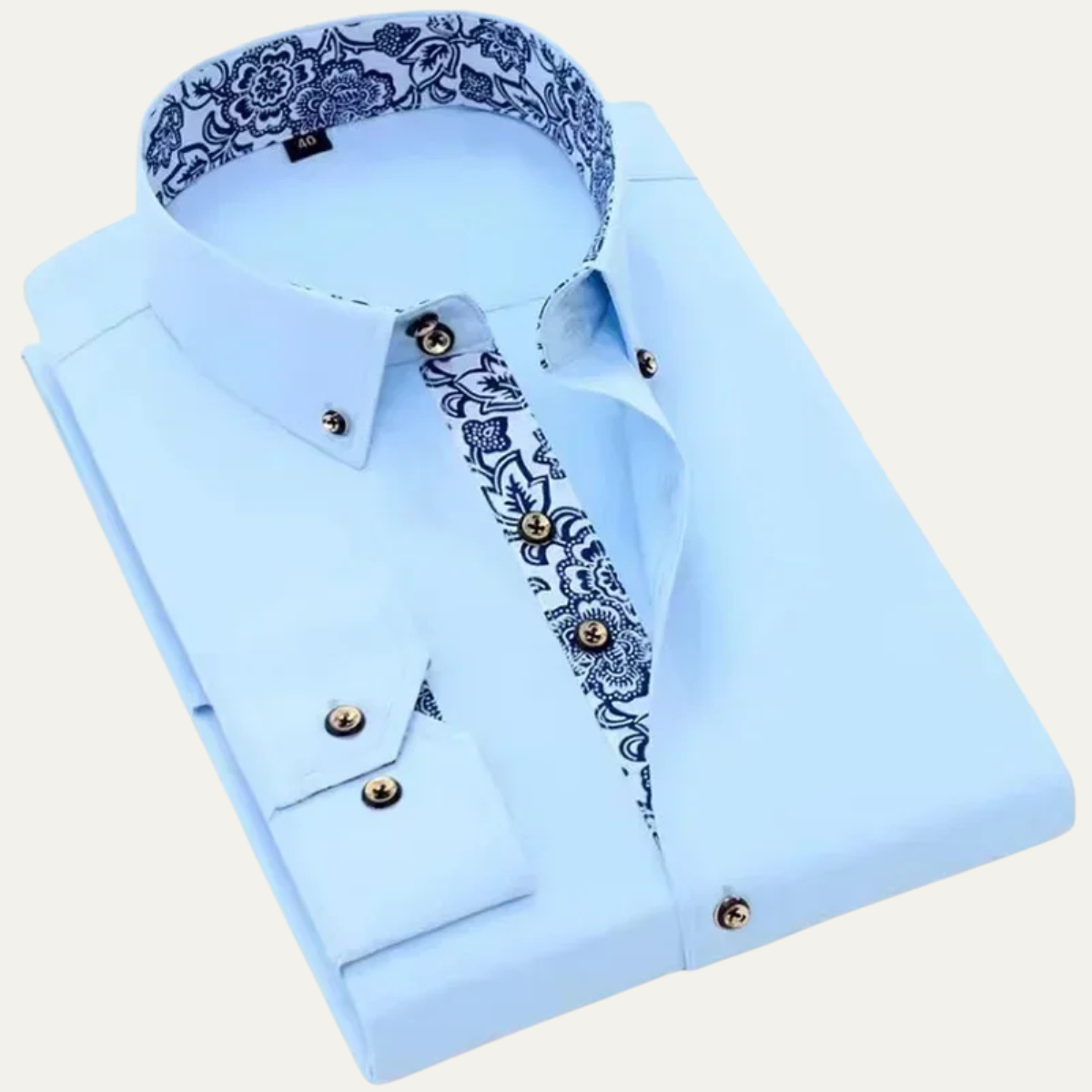 The Bellagio Men’s Business Slim Fit Shirt with Patterned Collar
