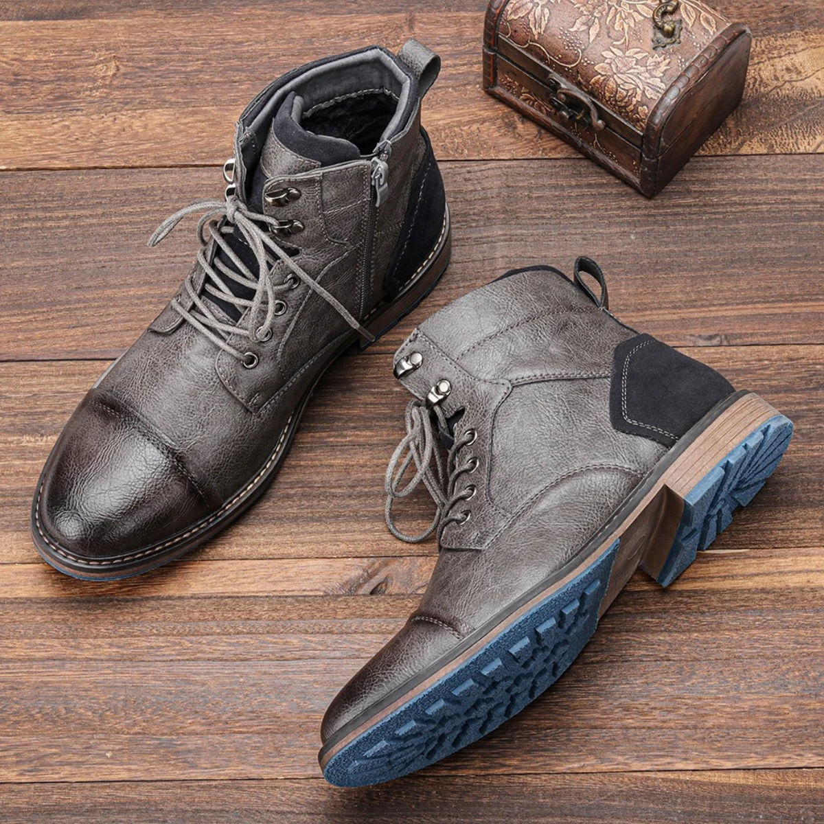 The Whitstable Men’s Casual Lace Up Leather Ankle Boots
