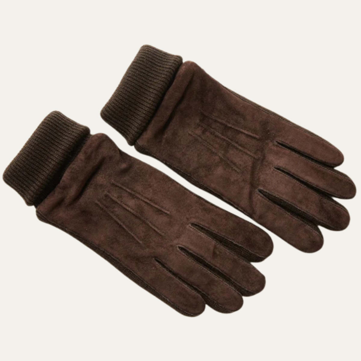 The Barolo Men’s Winter Fleece Lined Suede Gloves with Knit Cuffs