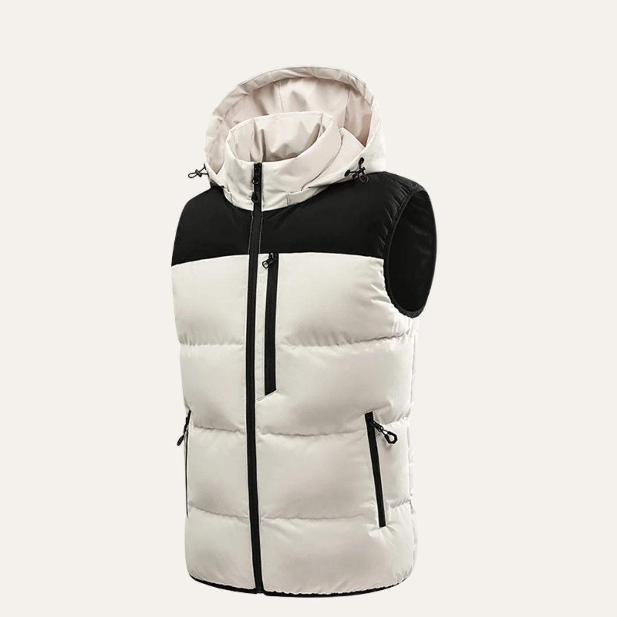 The Praiano Men’s Two Tone Hooded Puffer Gilet Winter Waist Coats