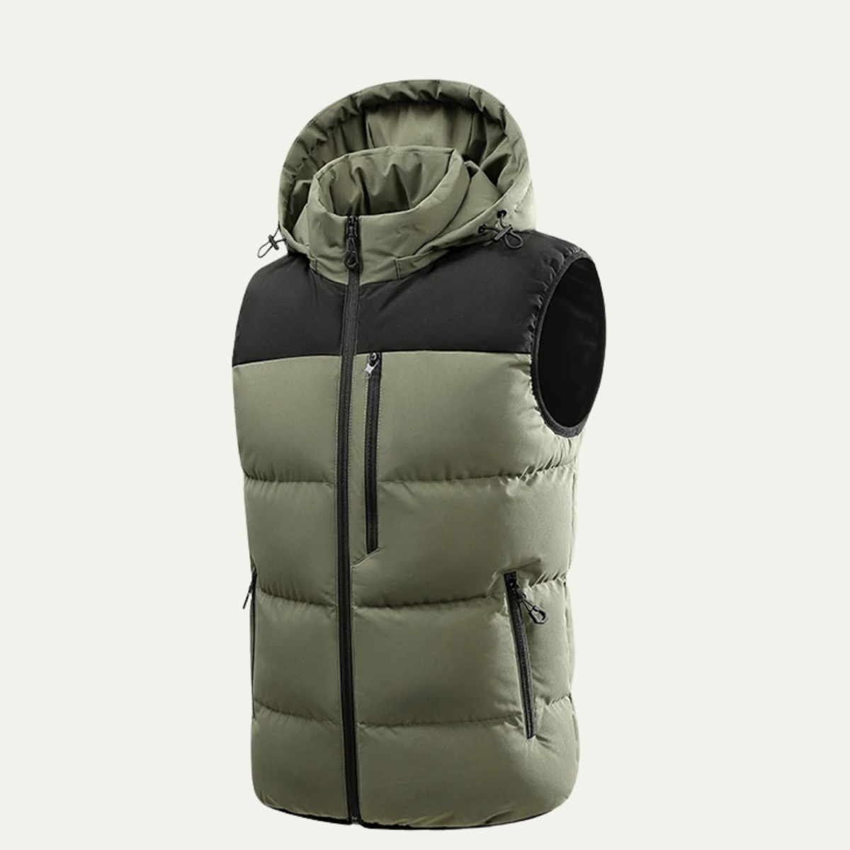 The Praiano Men’s Two Tone Hooded Puffer Gilet Winter Waist Coats