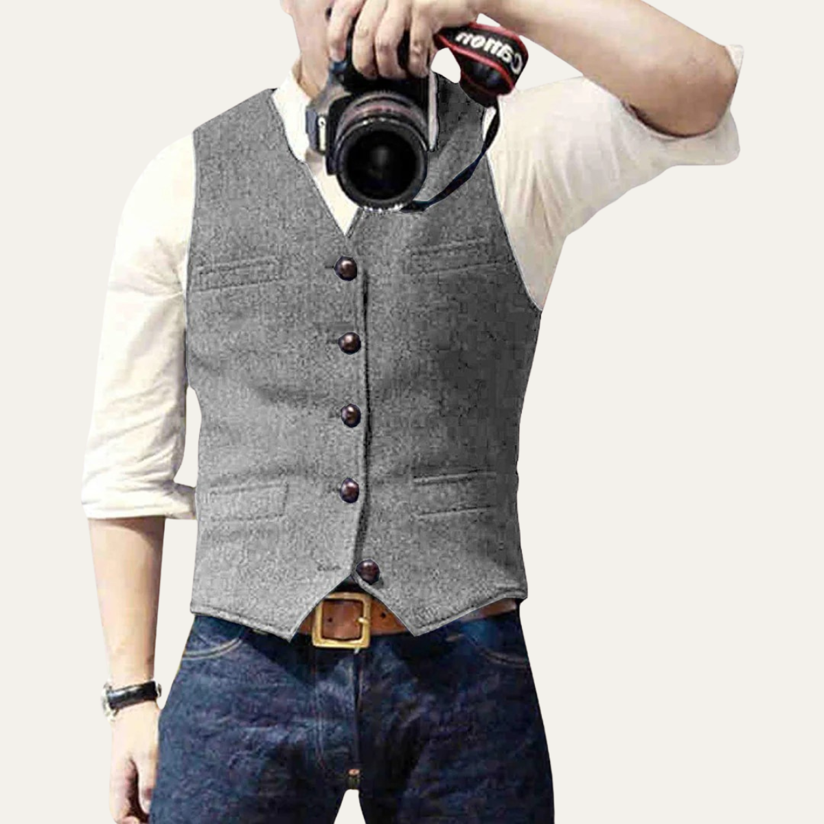 The St. Andrews Men's Vintage Gilet - Elegant Button Up Suit Vest