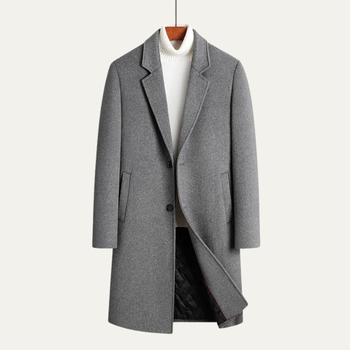 The Ascot Men's Elegant Wool Long Winter Smart Coat