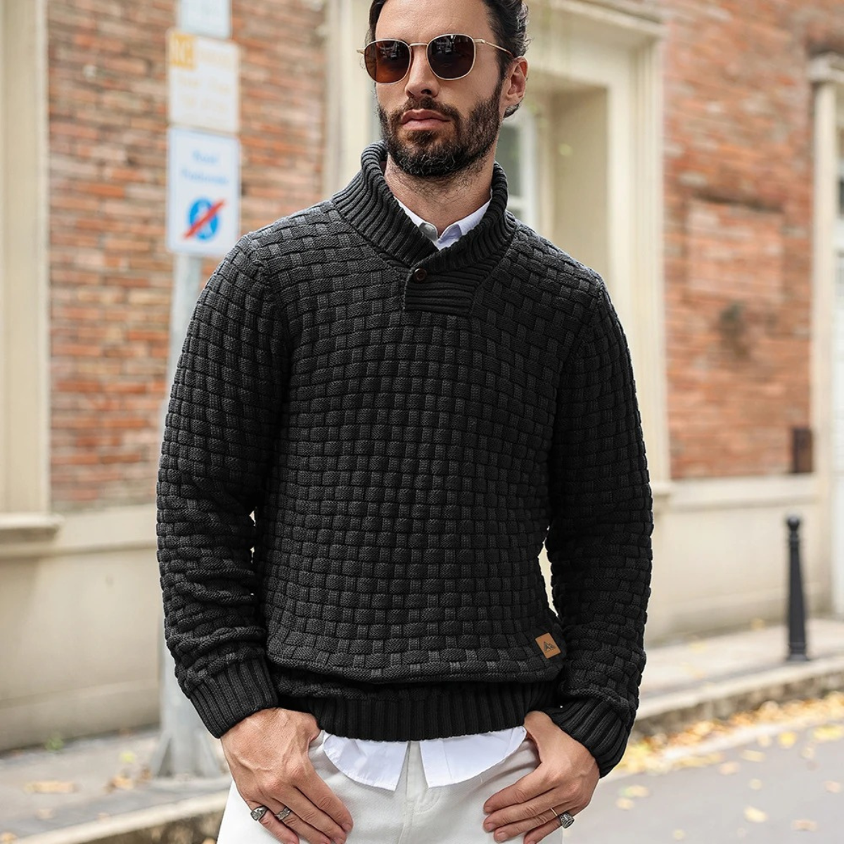 The Stirling Men's Textured Knit Winter Jumper