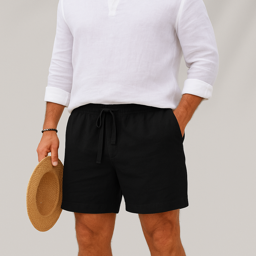 Men’s Lightweight Relaxed Fit Linen Summer Shorts-The British Gentlemen