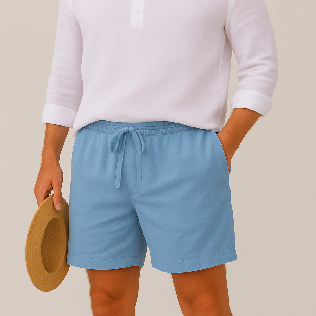 Men’s Lightweight Relaxed Fit Linen Summer Shorts-The British Gentlemen