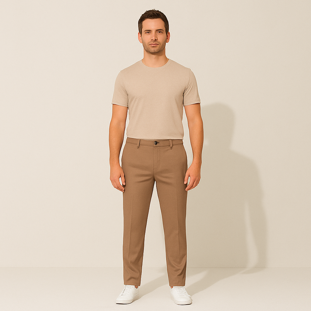 The Santorini Classic Chino Trousers For Men - Brown
