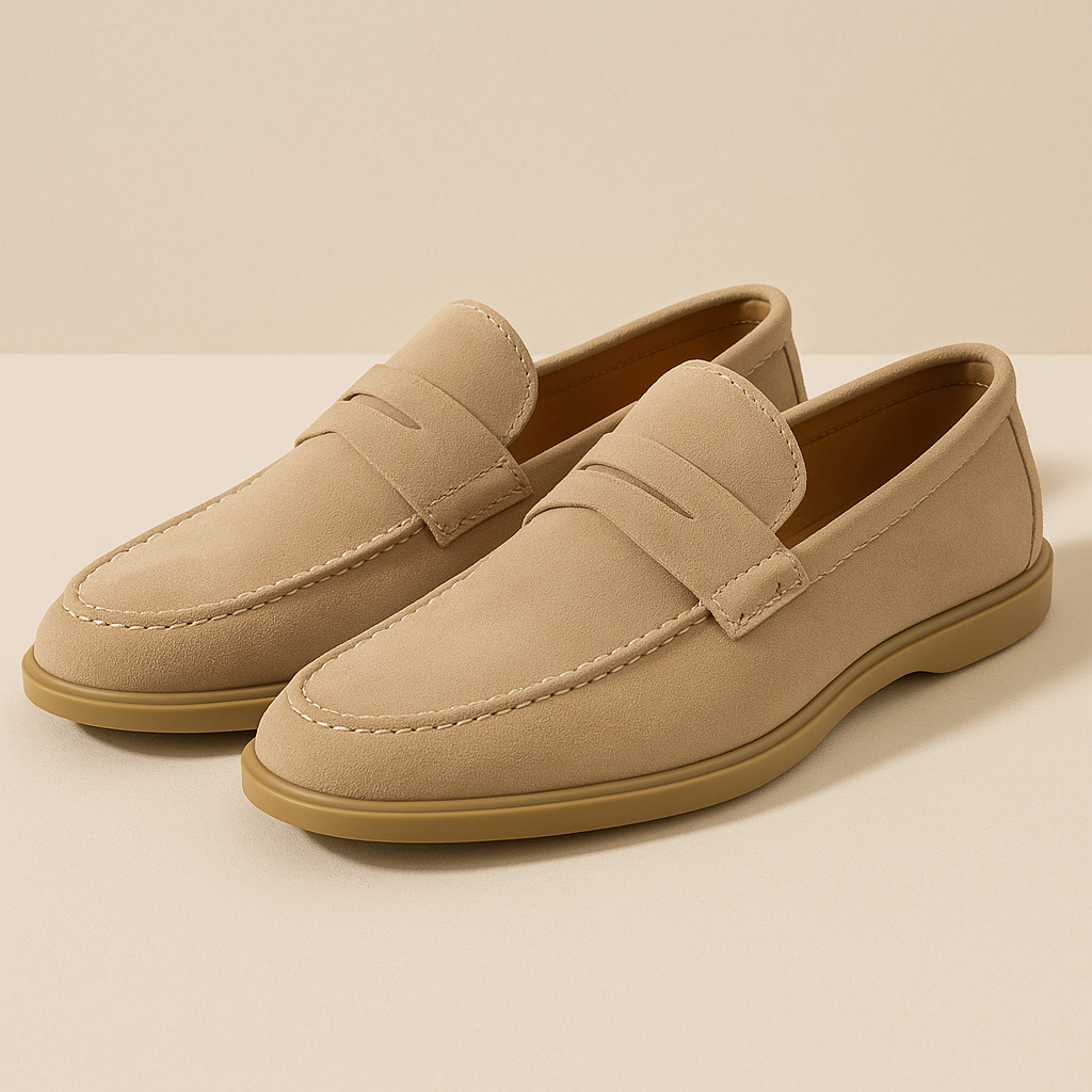 Men’s Suede Penny Loafers – Classic Slip-On Comfort-The British Gentlemen