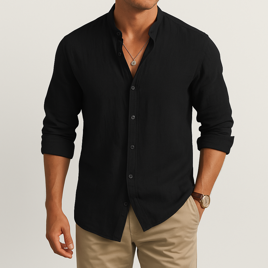 Summer Casual Linen Men Shirt Relaxed Fit-The British Gentlemen