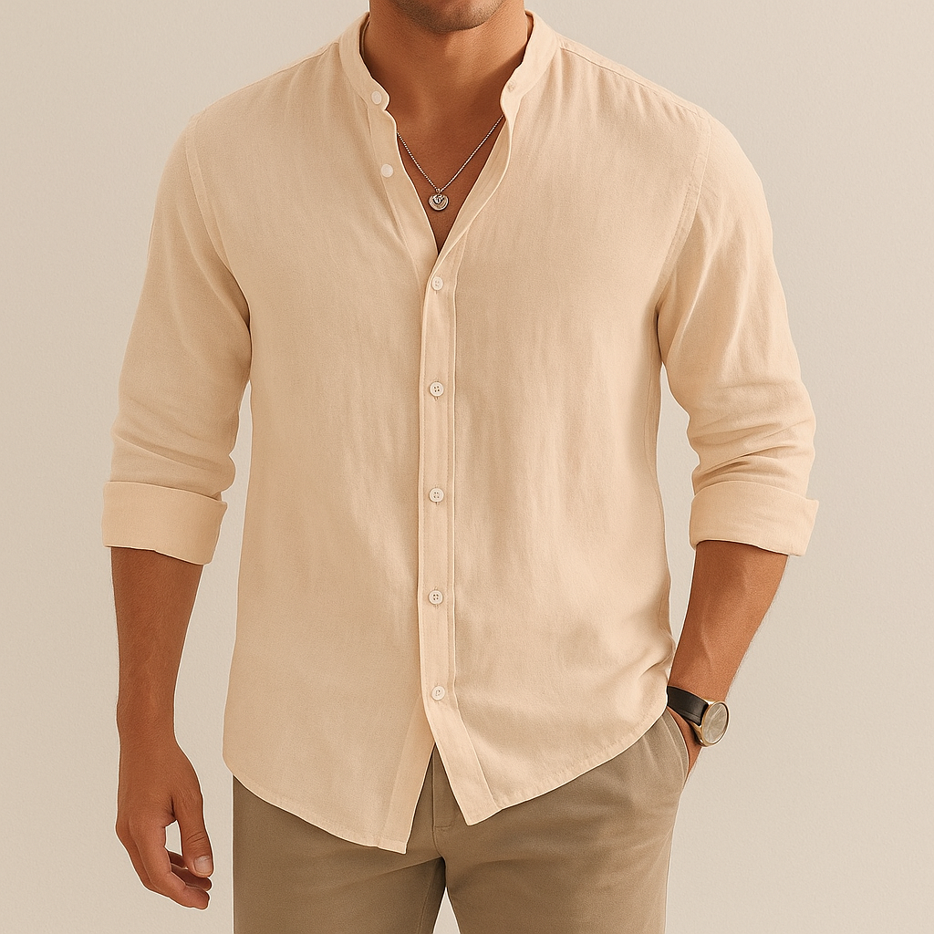 Summer Casual Linen Men Shirt Relaxed Fit-The British Gentlemen