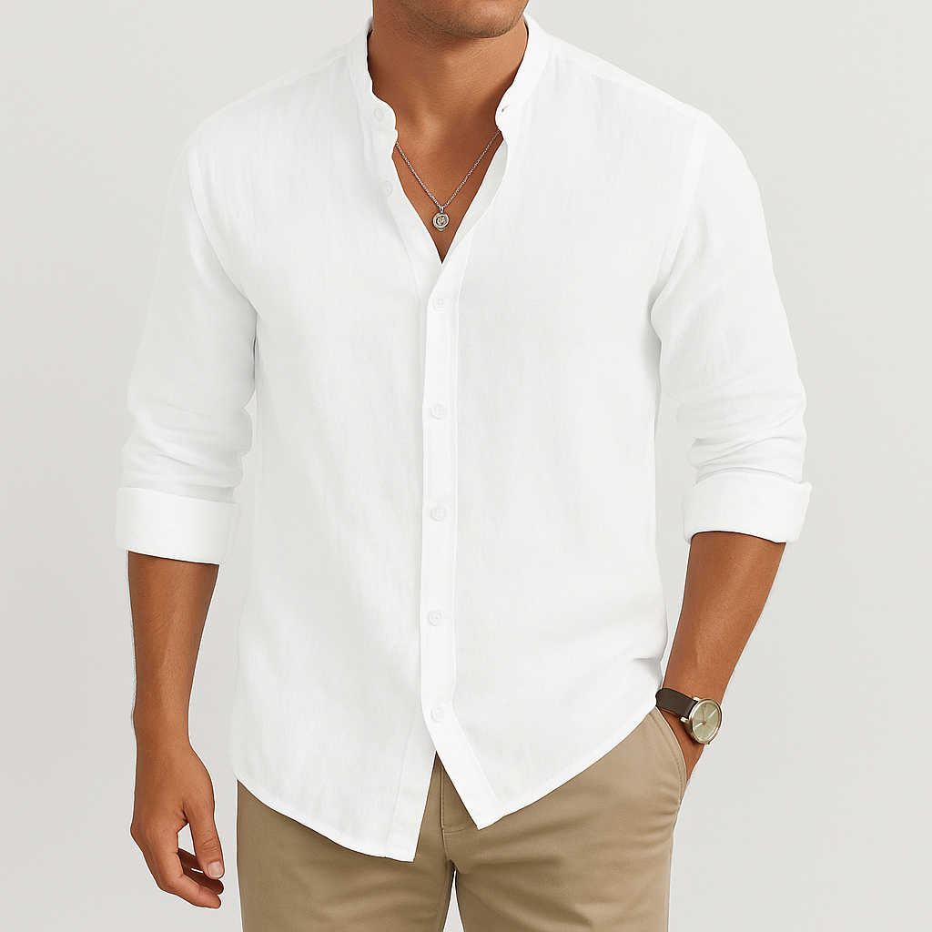 Summer Casual Linen Men Shirt Relaxed Fit-The British Gentlemen
