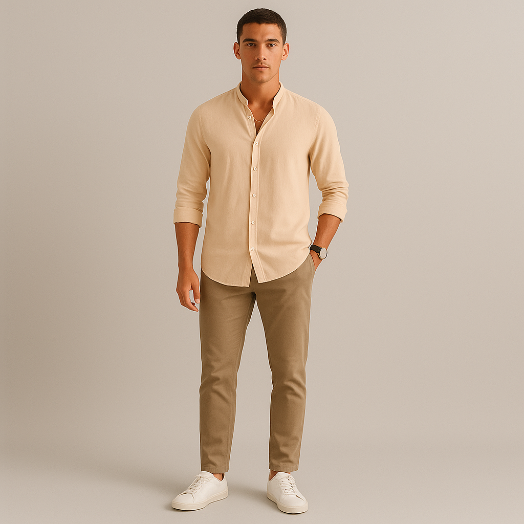 Summer Casual Linen Men Shirt Relaxed Fit-The British Gentlemen