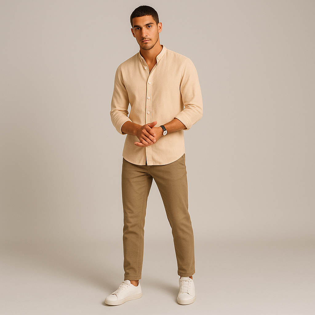 Summer Casual Linen Men Shirt Relaxed Fit-The British Gentlemen