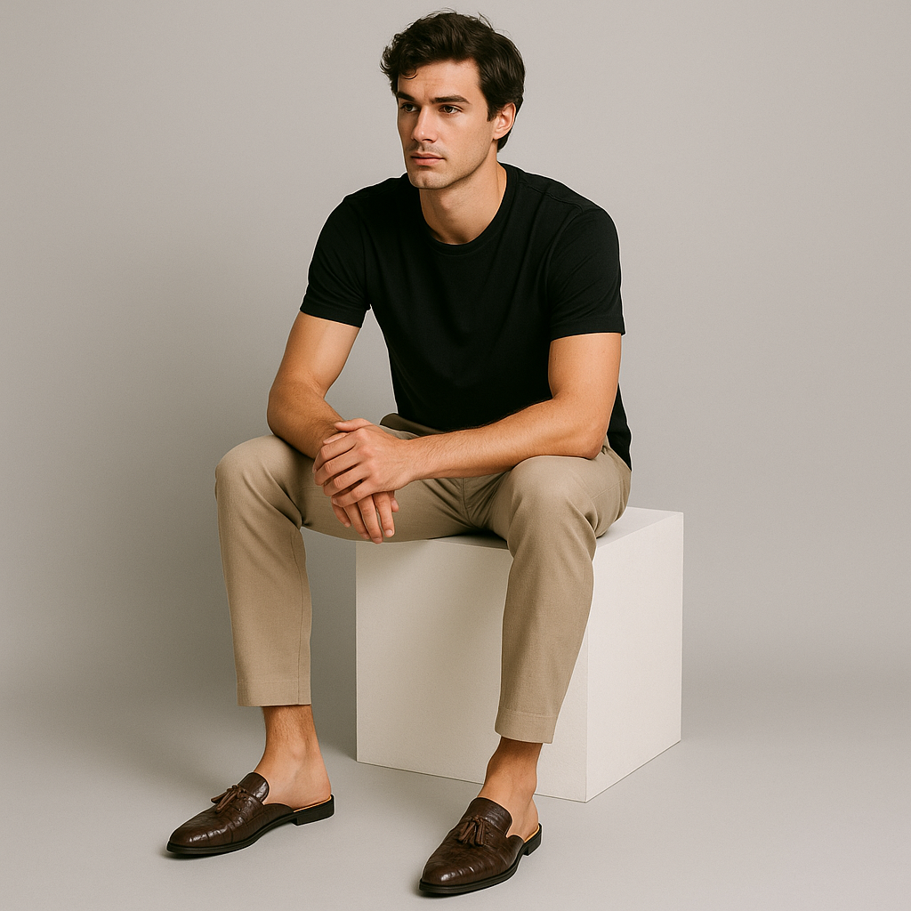 Men’s Leather Mule Loafers – Slip-On Comfort & Style-The British Gentlemen