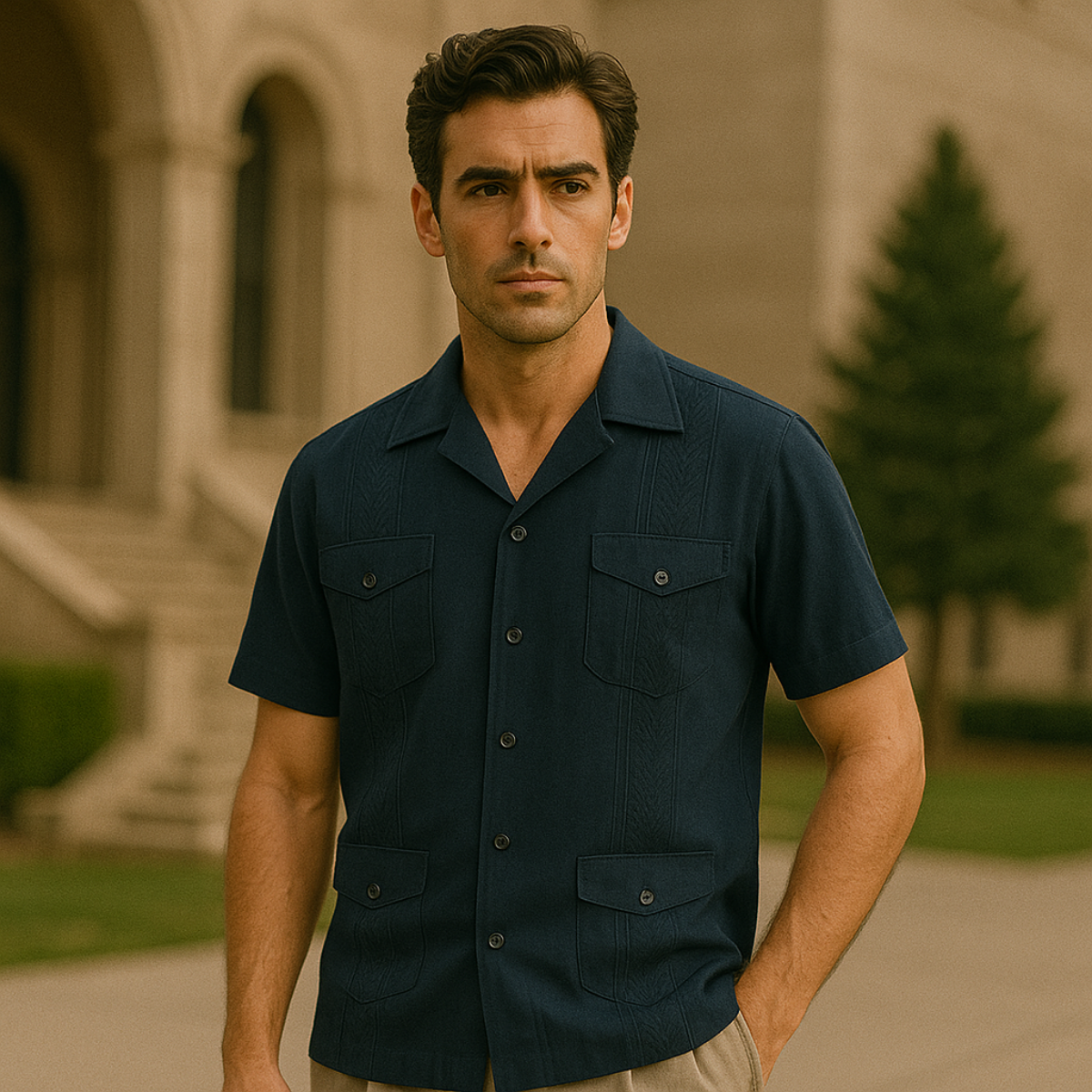 The Calderon Linen Cuban Shirt for Men