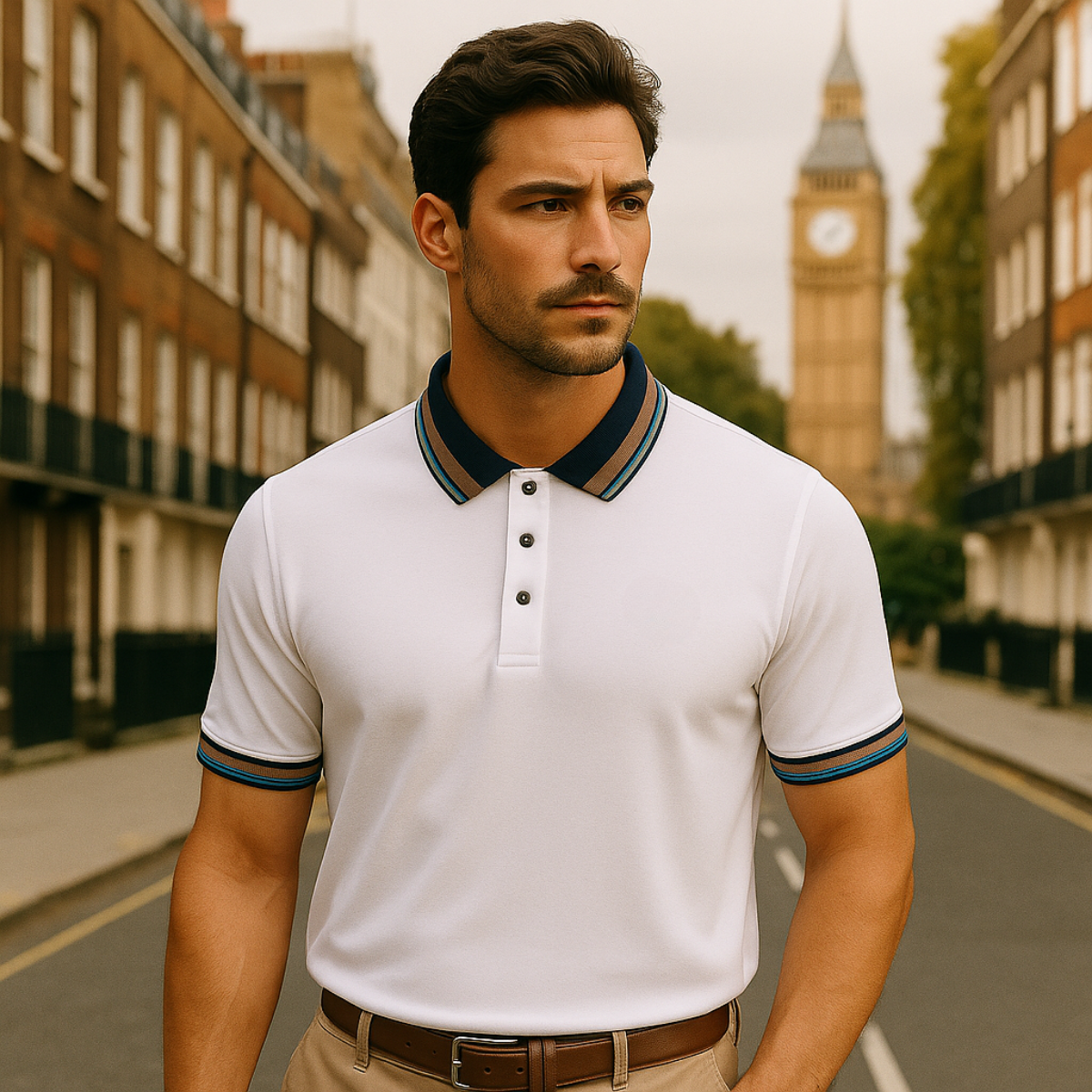 The Bellagio Striped Cotton Polo