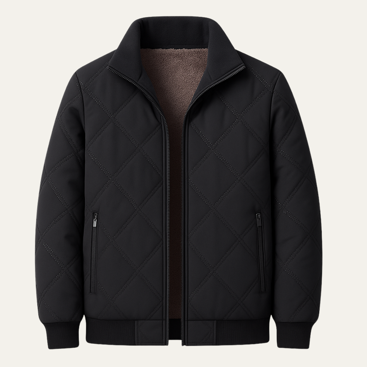 The Barbaresco Men’s Padded Zip Up Winter Quilted Fleece Jacket