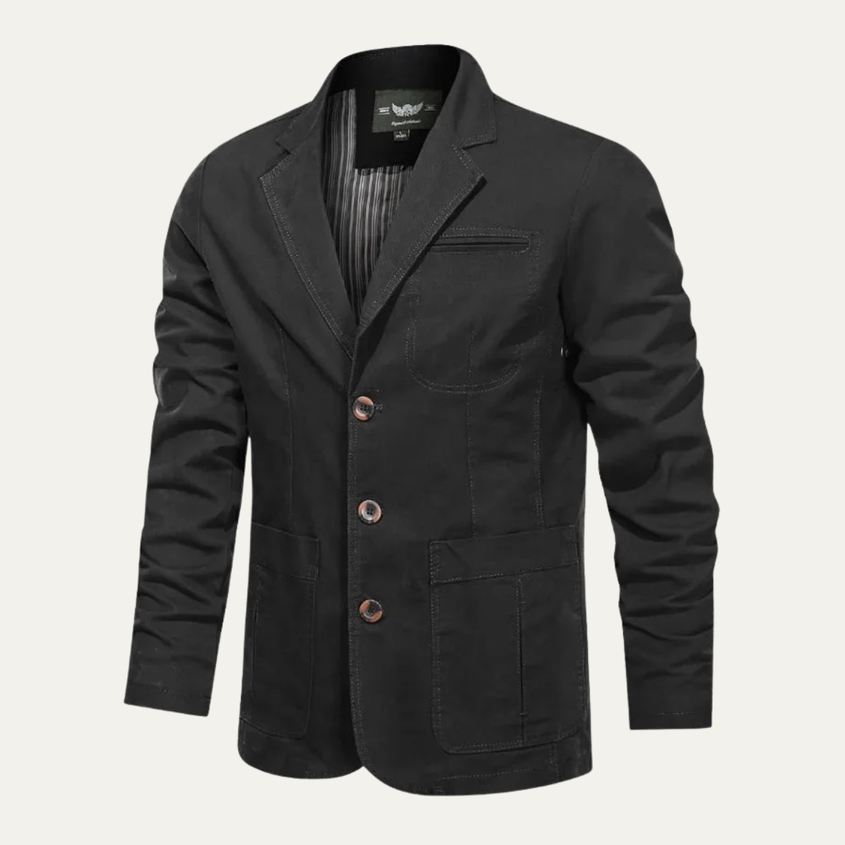 The Saturnia Men's Black Light Weight Cotton Blazer Jacket