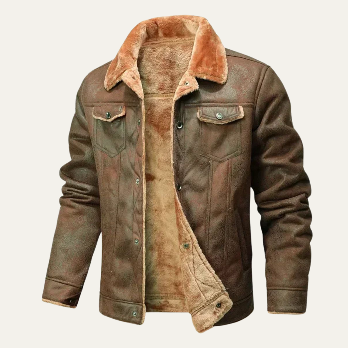 The Quebec Fleece Lined Suede Leather Jacket for Men