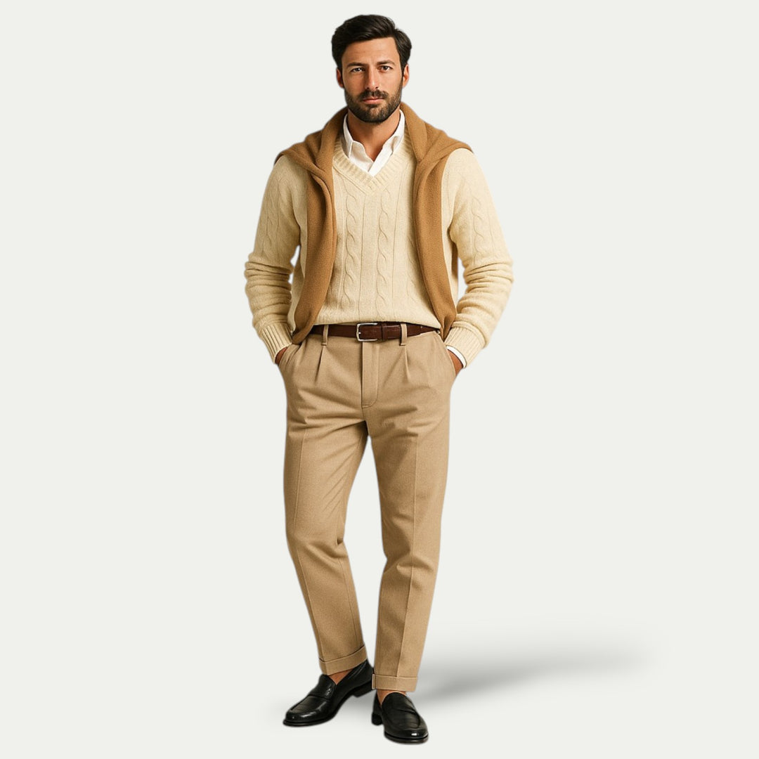 Men Elegant Leather Loafers Slip On Shoes-The British Gentlemen