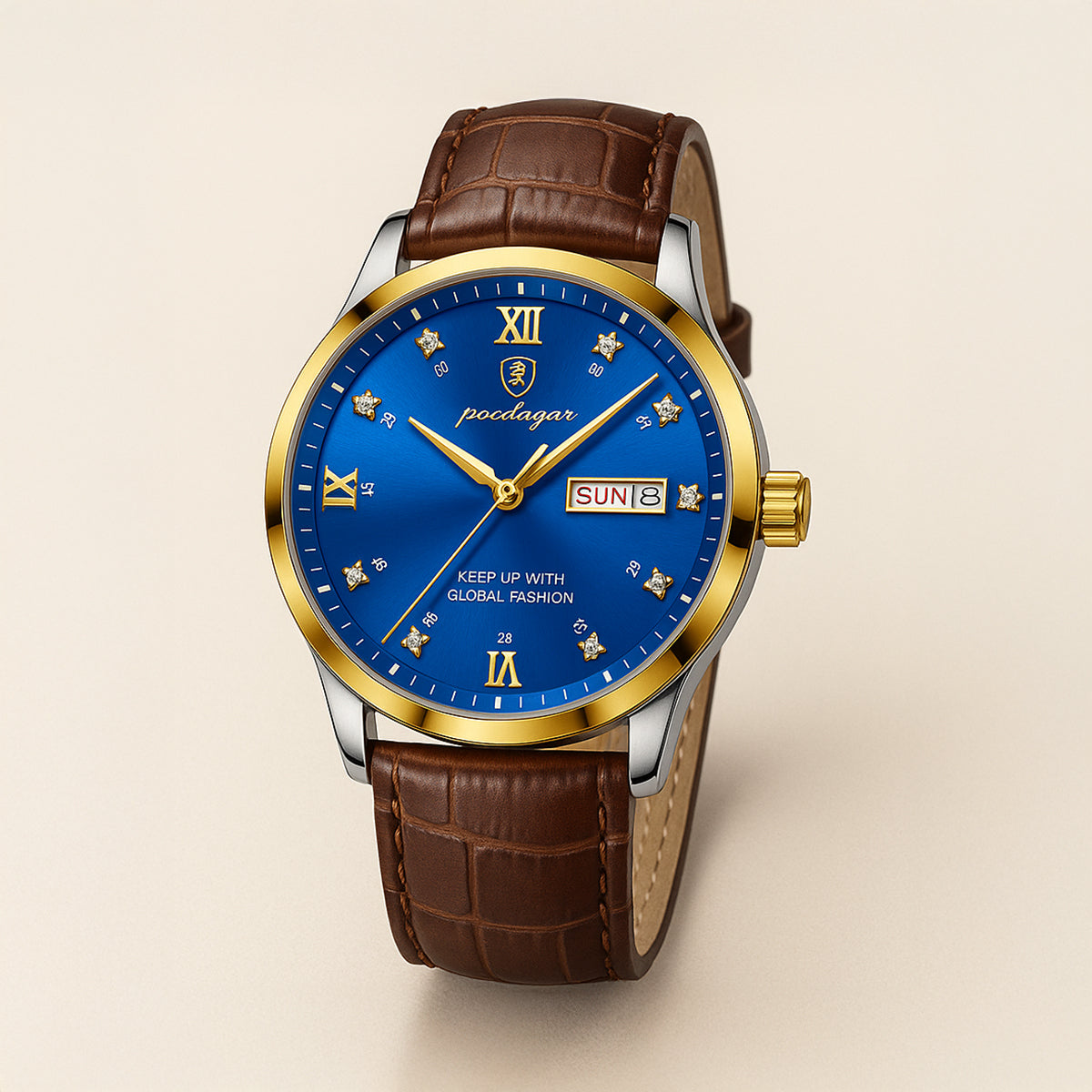 The Paris by Night Luxury Classic Men’s Watch – Premium Leather Strap