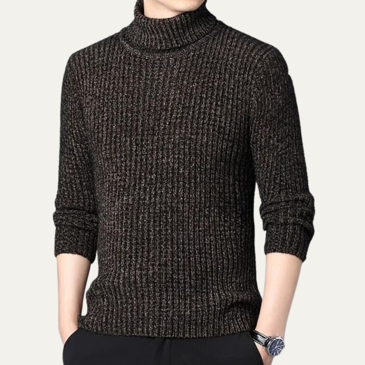 The Omegna Men's Thick Ribbed Winter Turtleneck Jumper