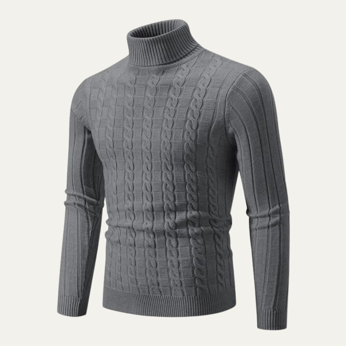 The Vercelli Men's Cable Knit Turtleneck Jumper