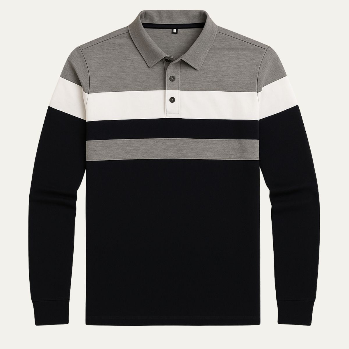 The Fairdale Striped Long Sleeve Polo Shirt for Men