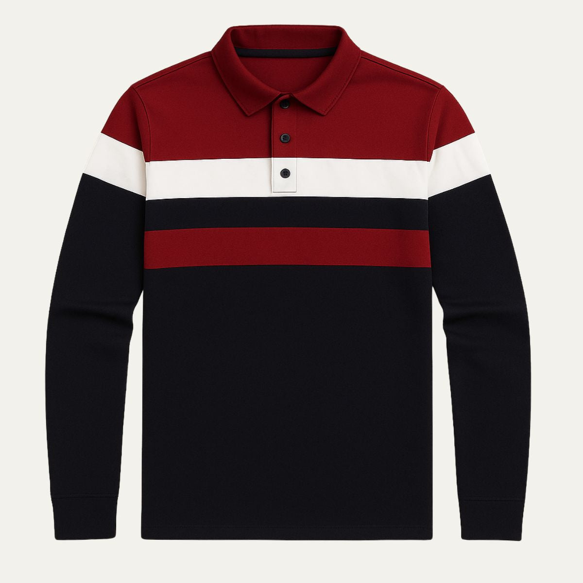 The Fairdale Striped Long Sleeve Polo Shirt for Men