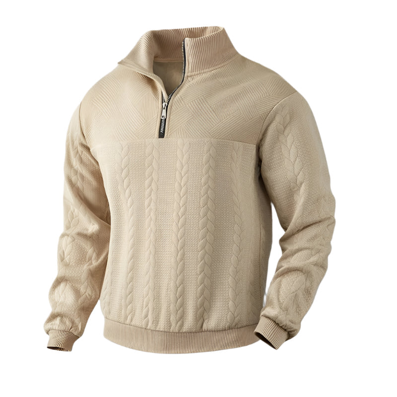 The Amalfi Half Zip Cable-knit Jumper-The British Gentlemen