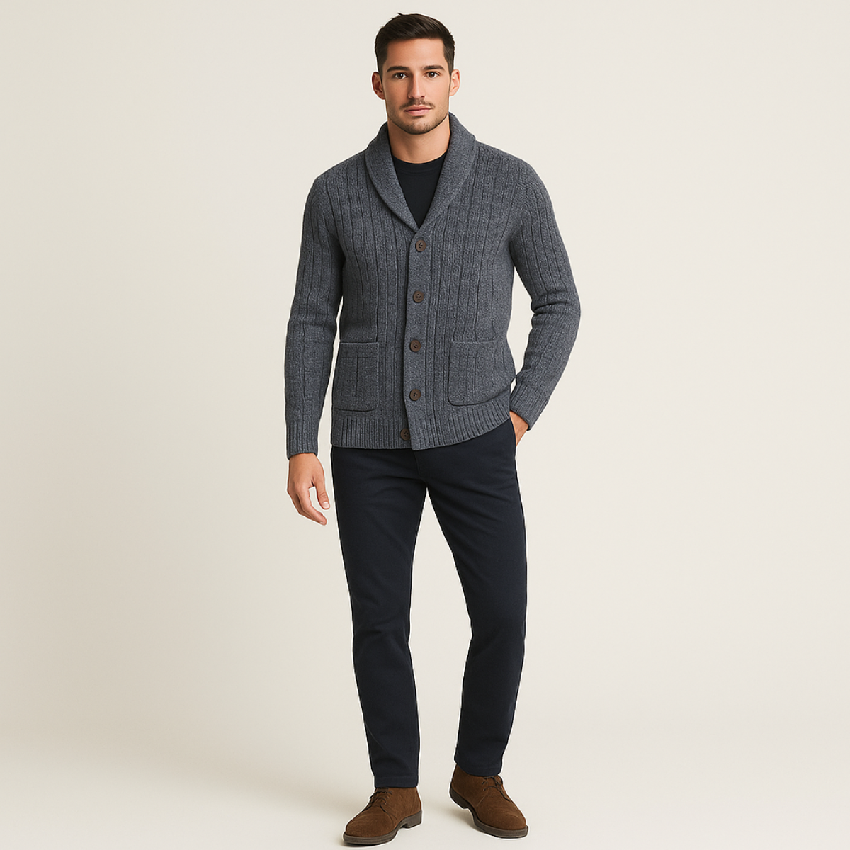 The Winchester 100% Cashmere Cardigan for Men