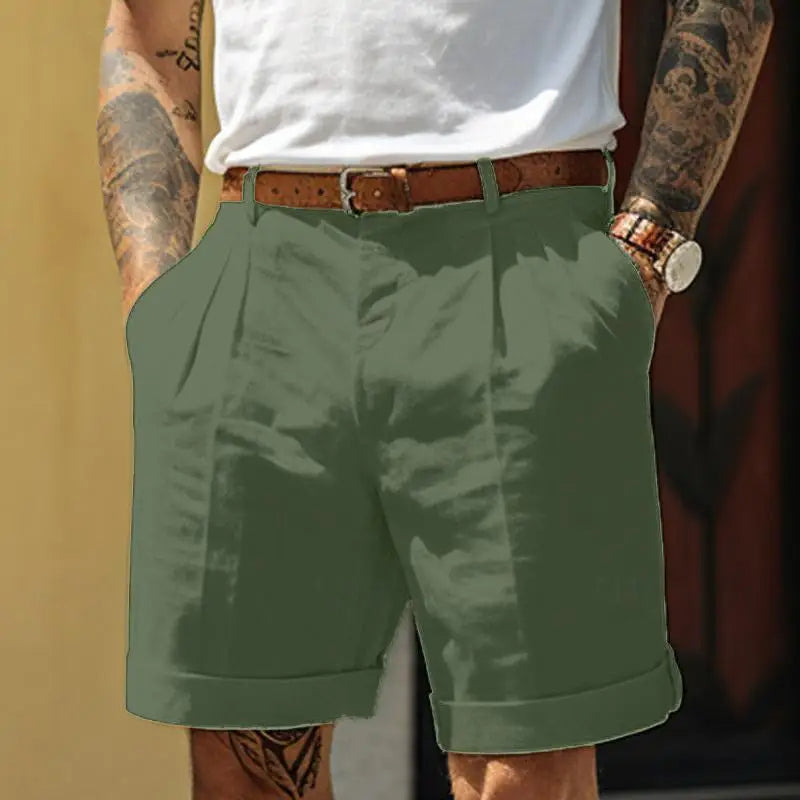 Men’s Tailored Linen Cotton Shorts Smart Lightweight-The British Gentlemen