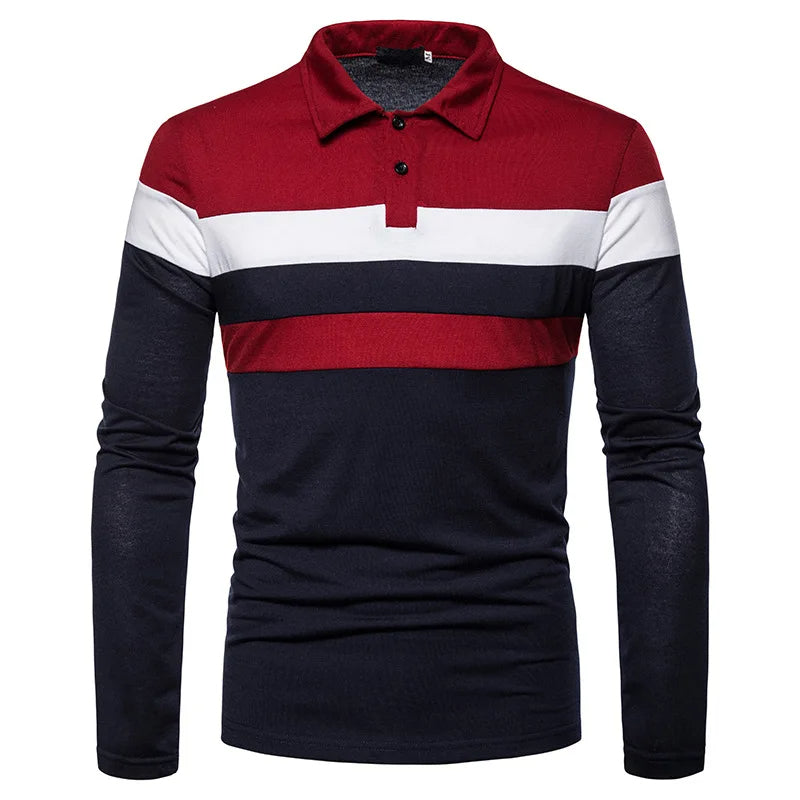 The Fairdale Striped Long Sleeve Polo Shirt for Men
