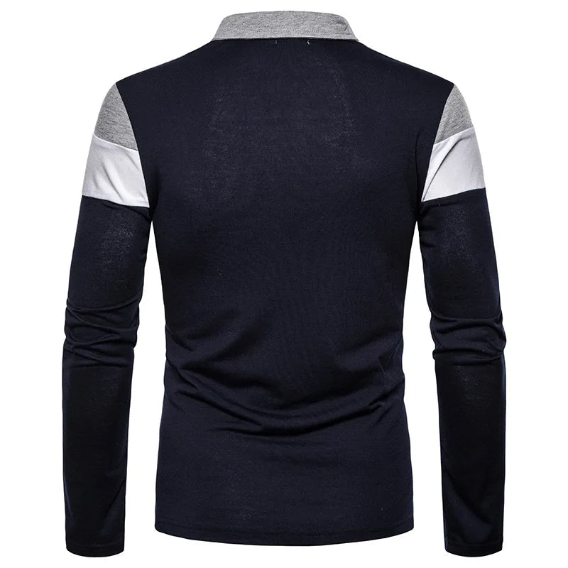 The Fairdale Striped Long Sleeve Polo Shirt for Men
