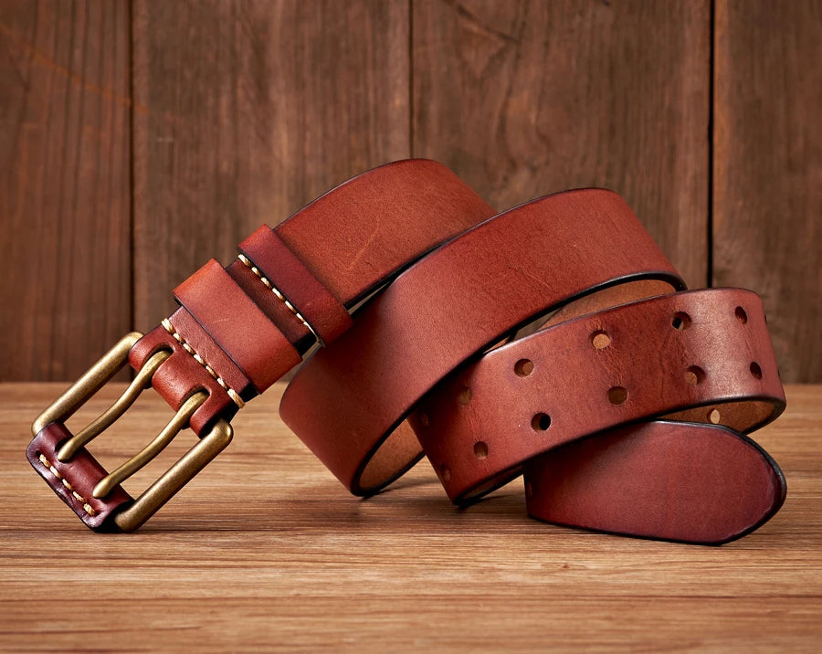 The Lancaster Belt – Double-Pin Vintage Leather Design
