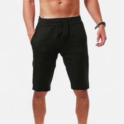 Linen Summer Drawstring Shorts Men