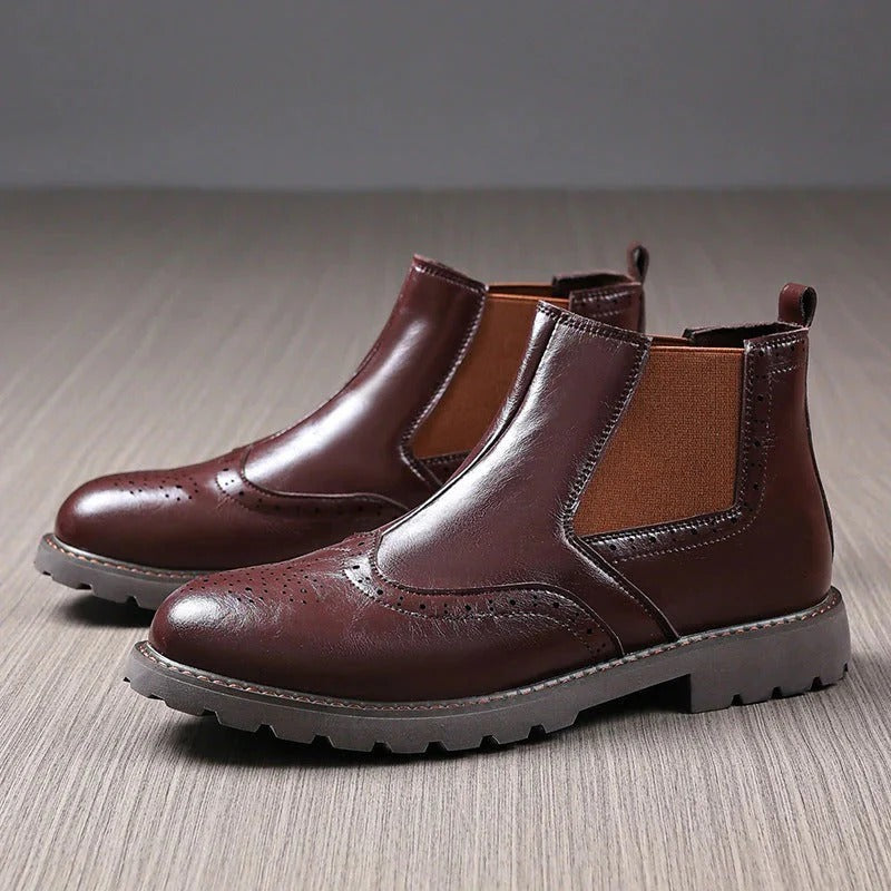The Oxford Leather Chelsea Boots – Men’s Brogue Ankle Boots