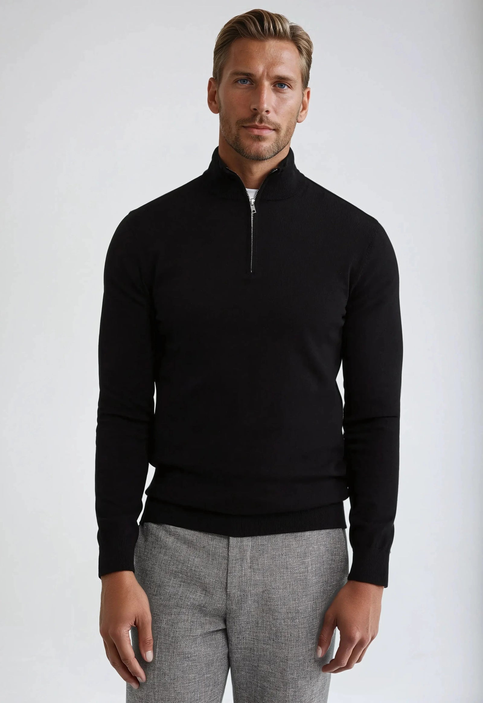 The Oxford Quarter Zip Old Money Jumper for Men