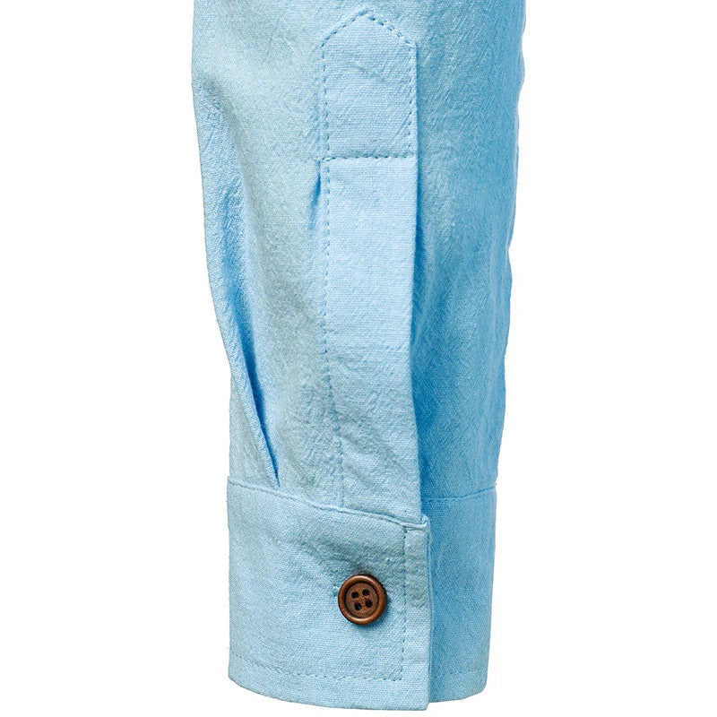 The Zurich Vintage Long Sleeve Linen Shirt for Men