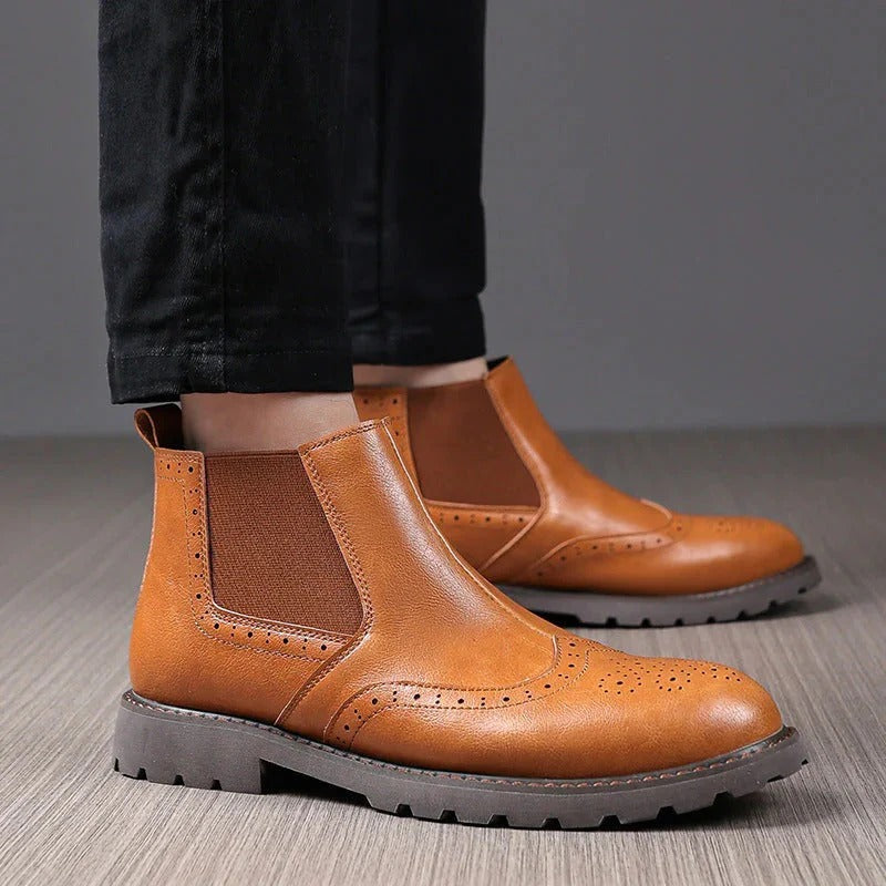 The Oxford Leather Chelsea Boots – Men’s Brogue Ankle Boots