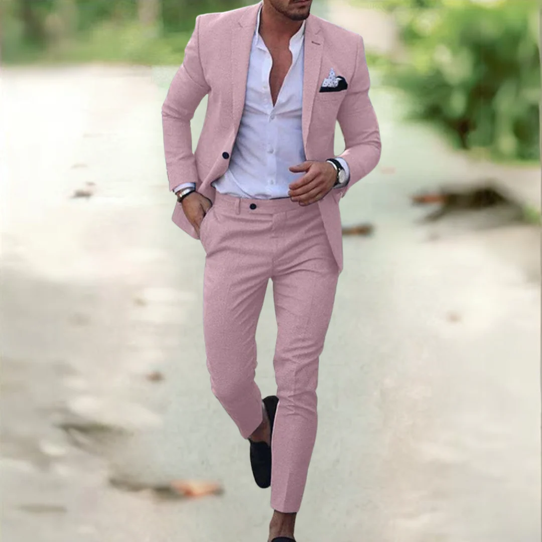The Santorini Linen Wedding Guest Men Suit
