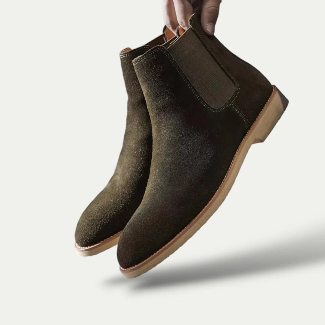The Vienna Men's Suede Chelsea Boots - Genuine Leather Ankle Boots