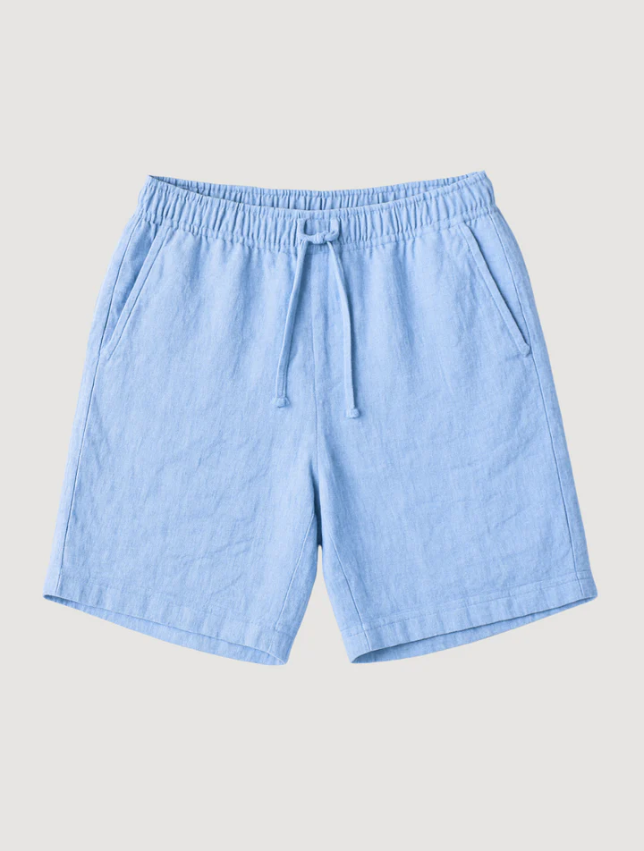 The Lisbon Linen Old Money Blue Shorts for Men