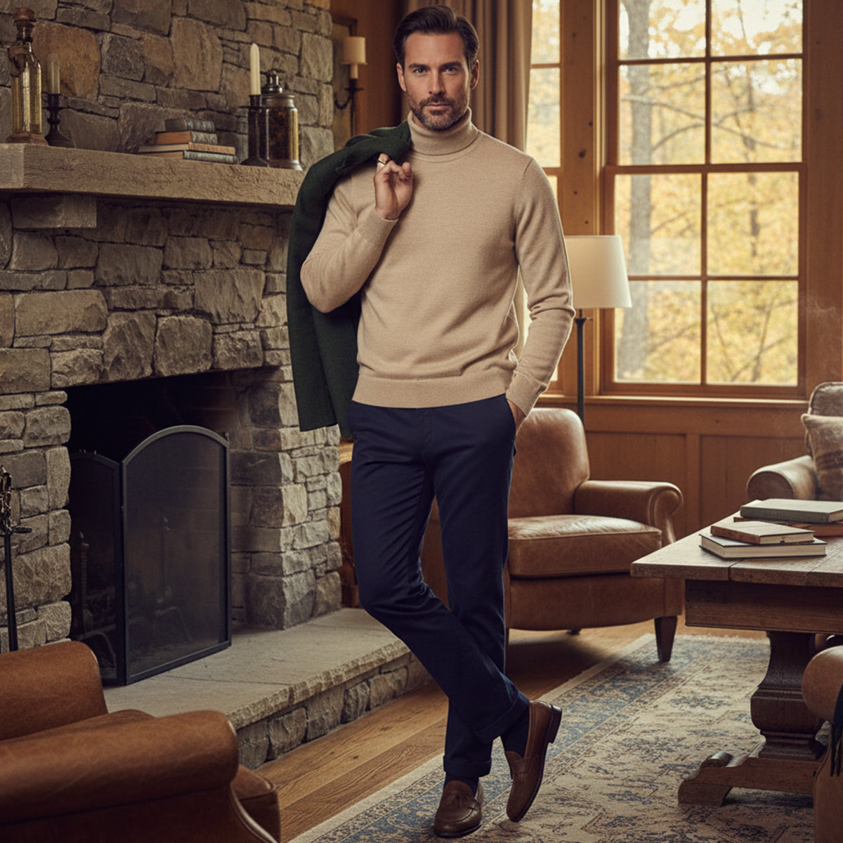 The Banbury Men's Classic Turtleneck Knit Sweater