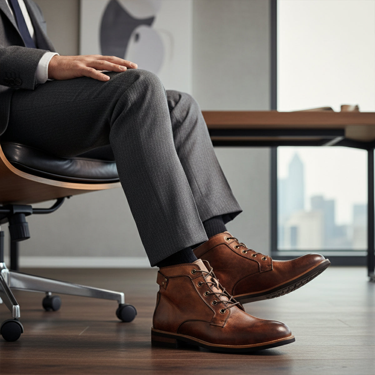 The Lucca Men’s Lace Up Vintage Leather Ankle Boots